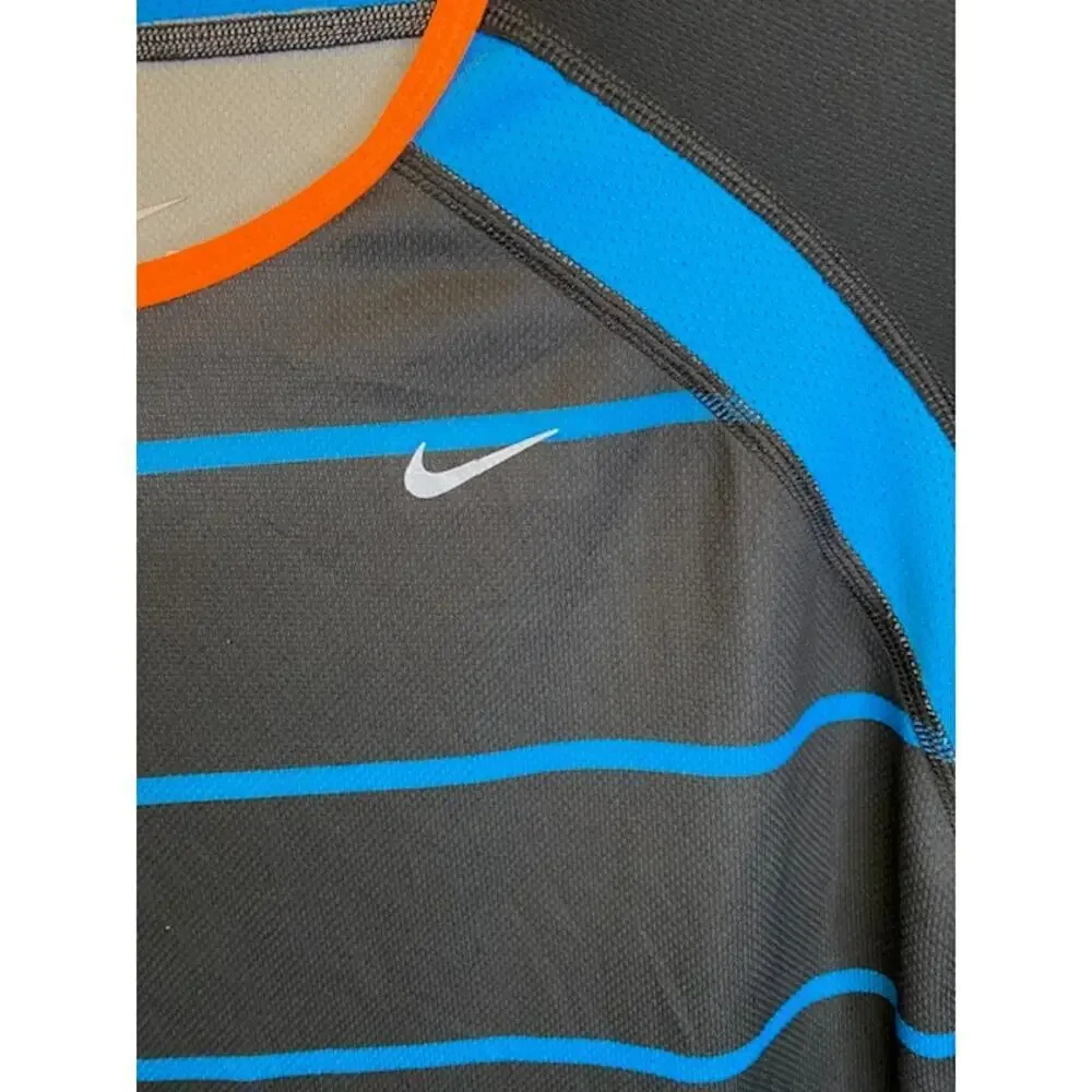 Nike‎ Dri-Fit Shirt Women's Black-Blue/Orange Stripes Size Medium
